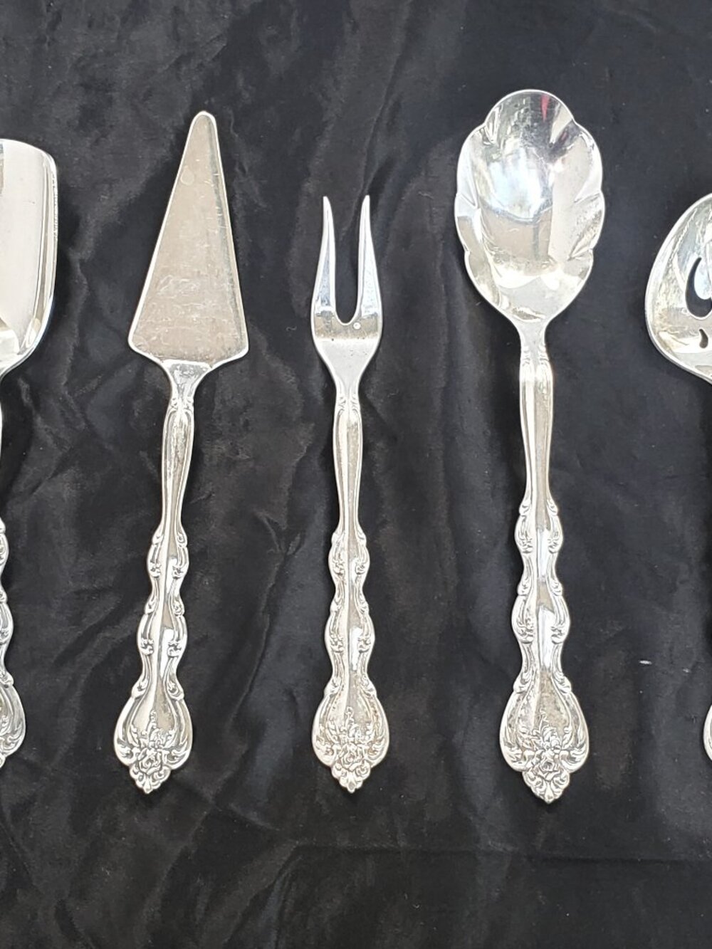 INTERNATIONAL SILVER VINTAGE 5-pc HOSTESS SERVING SET 1971 INTERLUDE PATTERN